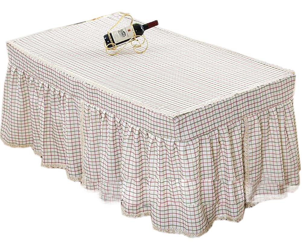 Picture of Panda Superstore PS-HOM3742031-YAN00732 Palace Style Cover Coffee Tablecloth Dustproof Lace Tablecloth, Camel Grid