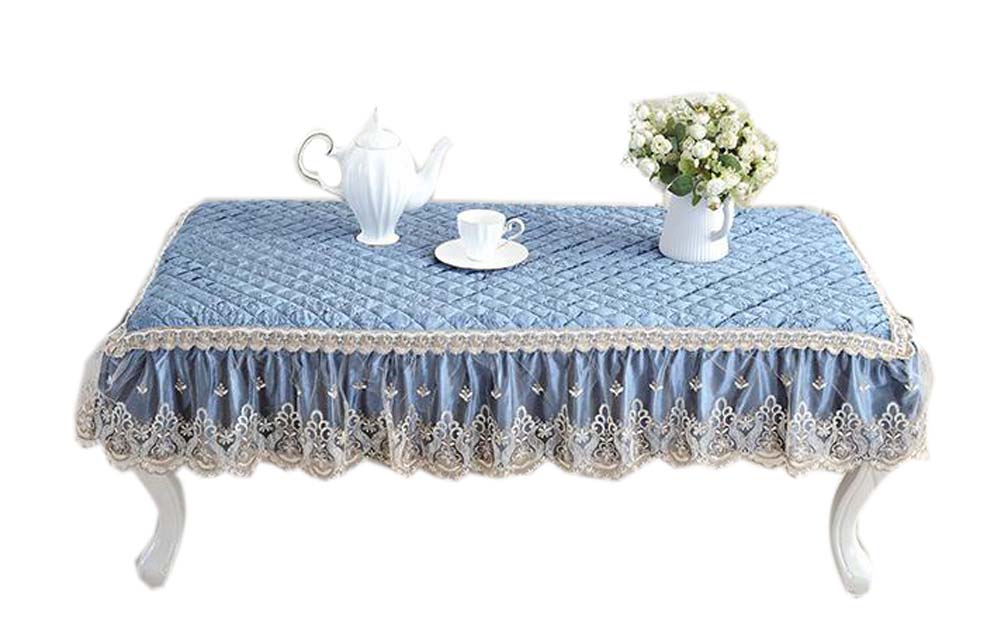 Picture of Panda Superstore PS-HOM3742031-YAN00734 European Style Velvet Cover Coffee Dustproof Lace Tablecloth, Blue