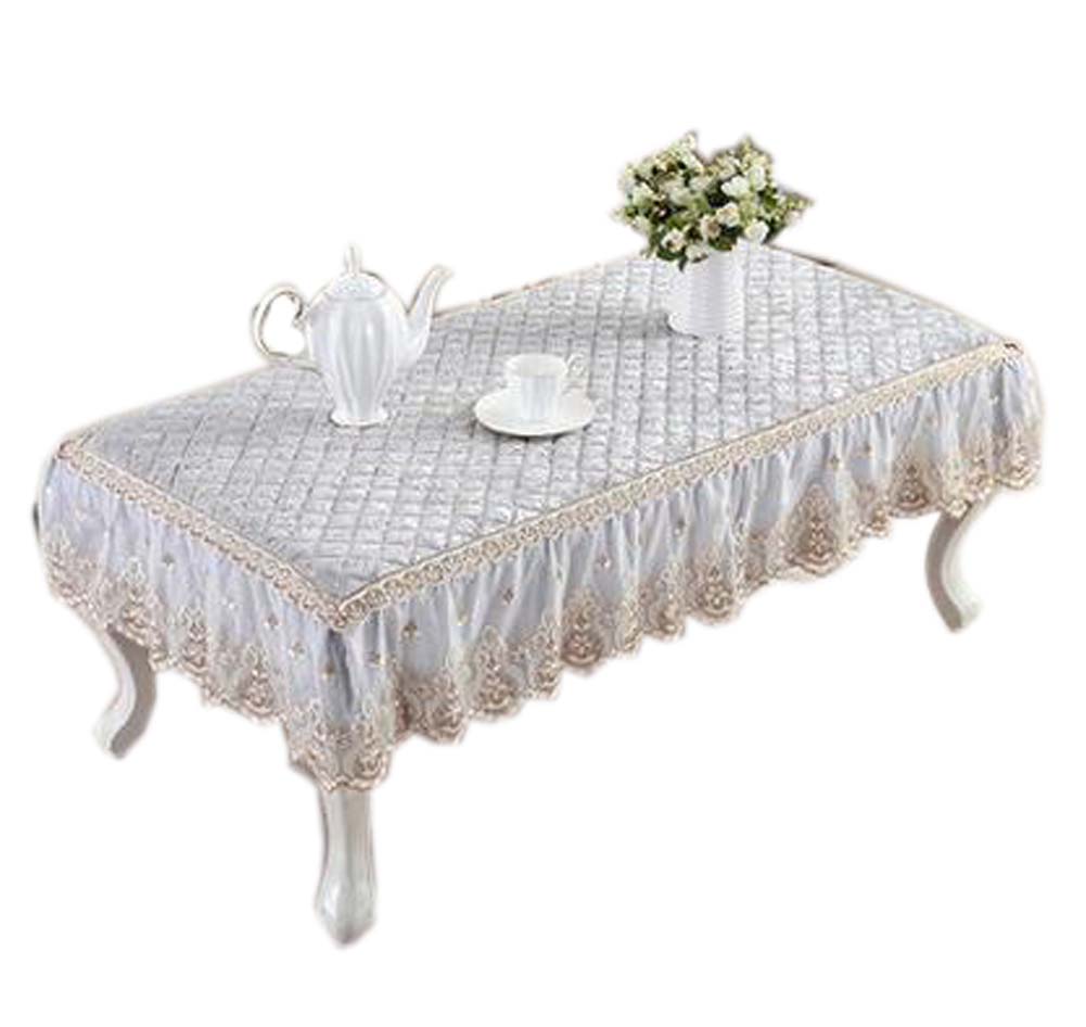 Picture of Panda Superstore PS-HOM3742031-YAN00740 European Style Velvet Cover Coffee Dustproof Lace Tablecloth, Gray