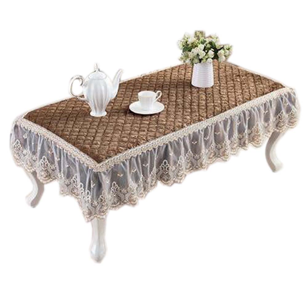 Picture of Panda Superstore PS-HOM3742031-YAN00741 European Style Velvet Cover Coffee Dustproof Lace Tablecloth, Brown