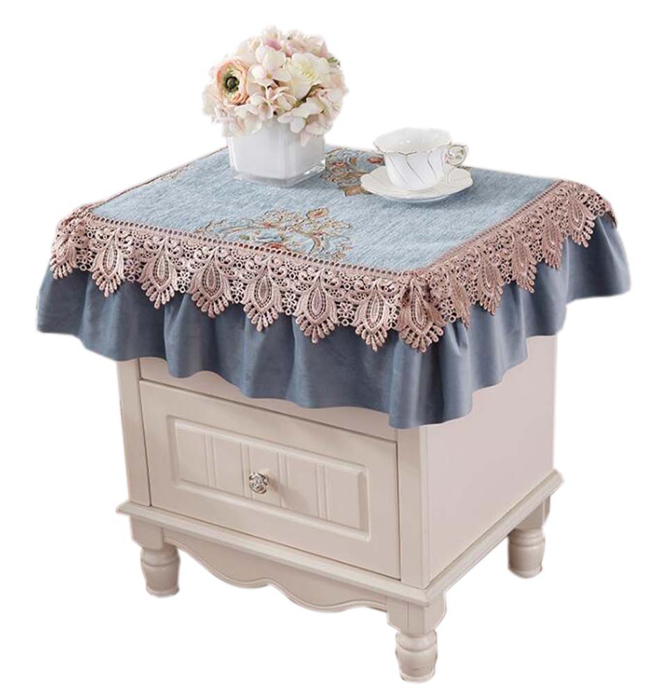 Picture of Panda Superstore PS-HOM3742031-YAN02000 European Style Bedside Cover Lace Tablecloth Dust Cover, Largeight Blue