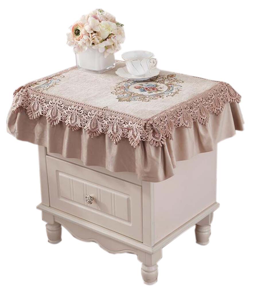 Picture of Panda Superstore PS-HOM3742031-YAN02001 European Style Bedside Cover Lace Tablecloth Dust Cover, Champagne
