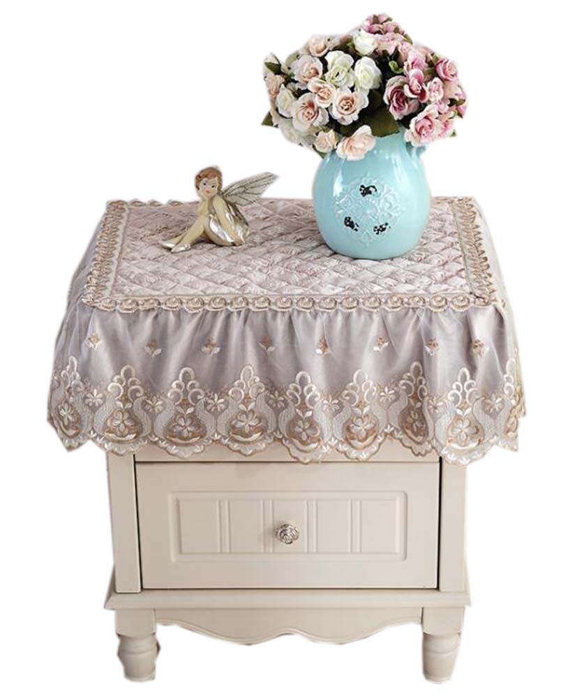 Picture of Panda Superstore PS-HOM3742031-YAN02009 European Style Soft High Quality Lace Dust Table Cloth Cover, Champagne