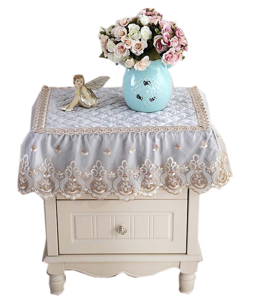 Picture of Panda Superstore PS-HOM3742031-YAN02011 European Style Soft High Quality Lace Dust Table Cloth Cover, Gray