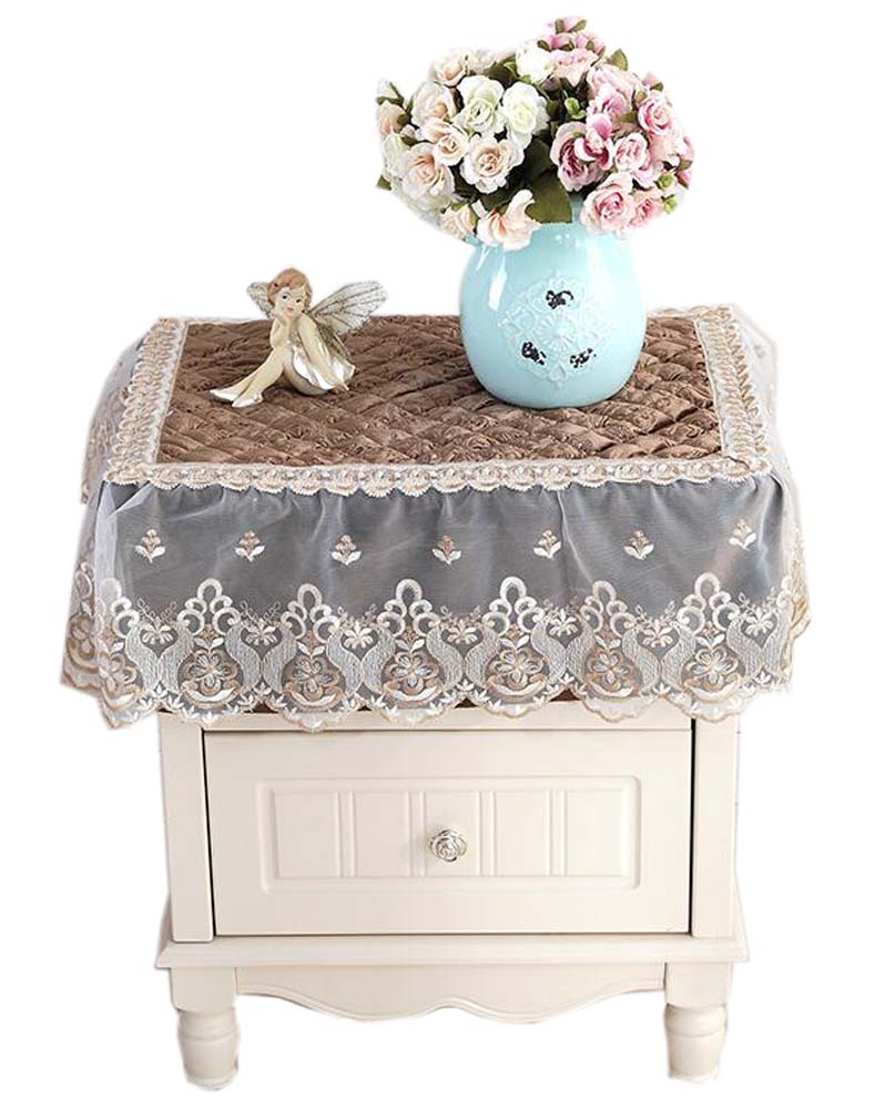 Picture of Panda Superstore PS-HOM3742031-YAN02012 European Style Soft High Quality Lace Dust Table Cloth Cover, Brown