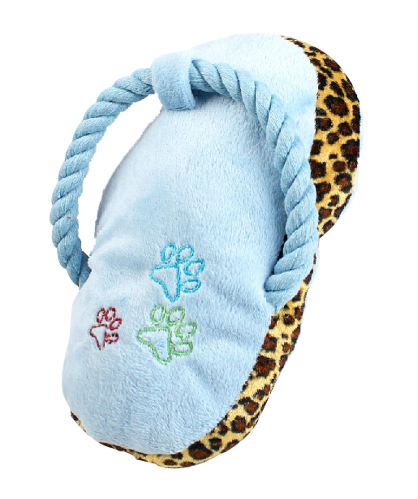 Creative Slipper Shaped Knot Rope Ball Dog Puppy Toy Pet Chew Toy, Blue