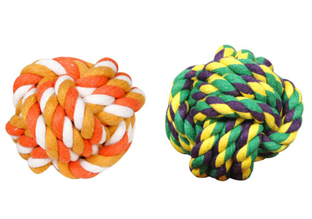 Fist Ball Dog Toy Knot Rope Ball Chew Dog Puppy Toy Pet Chew Toy - B - 2 Piece