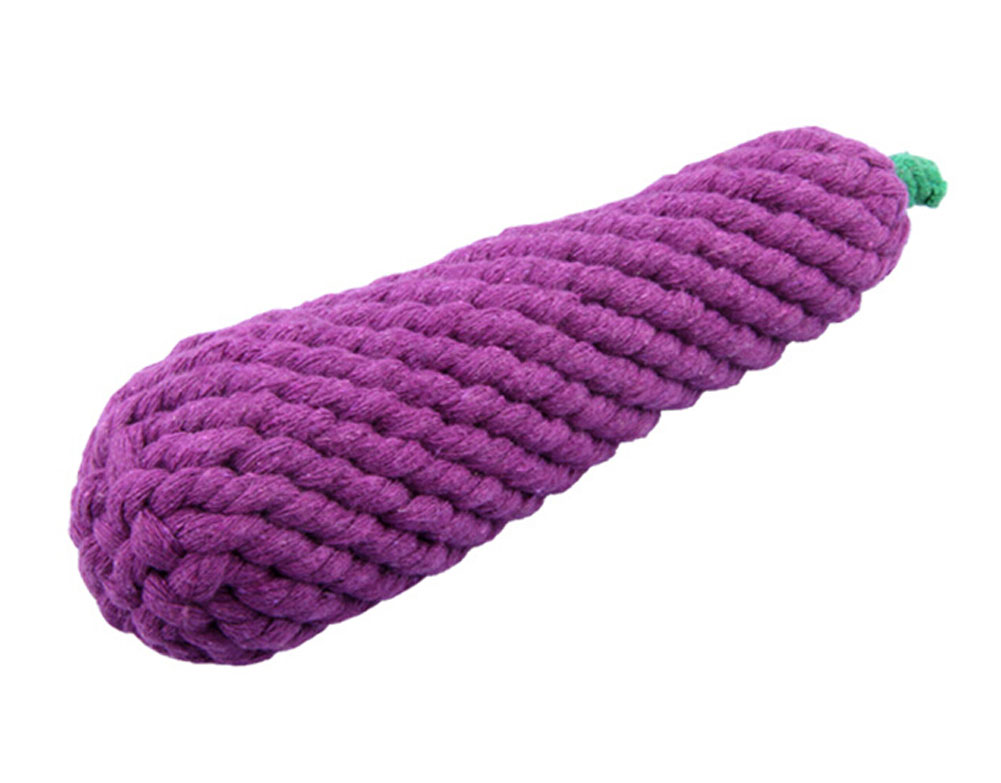 Knot Rope Ball Chew Dog Puppy Toy Pet Chew Toy Cute - Eggplant