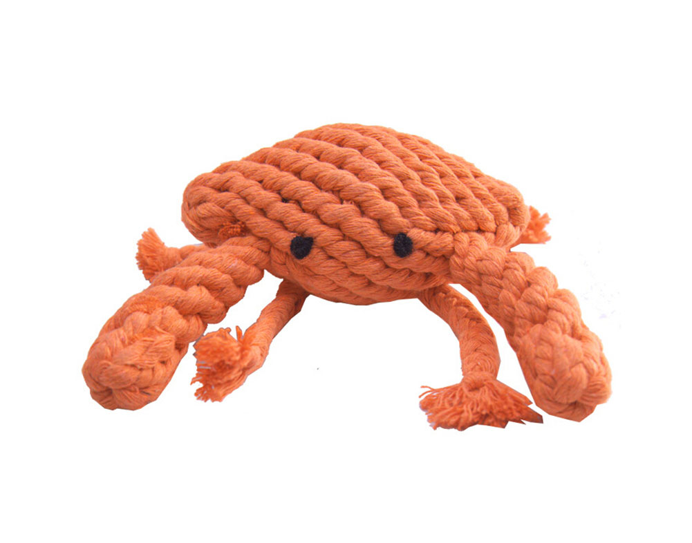Knot Rope Ball Chew Dog Puppy Toy Pet Chew Toy Cute - Crab