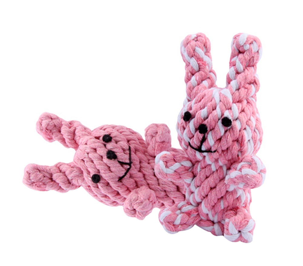 Knot Rope Ball Chew Dog Puppy Toy Pet Chew Toy Cute - Rabbit
