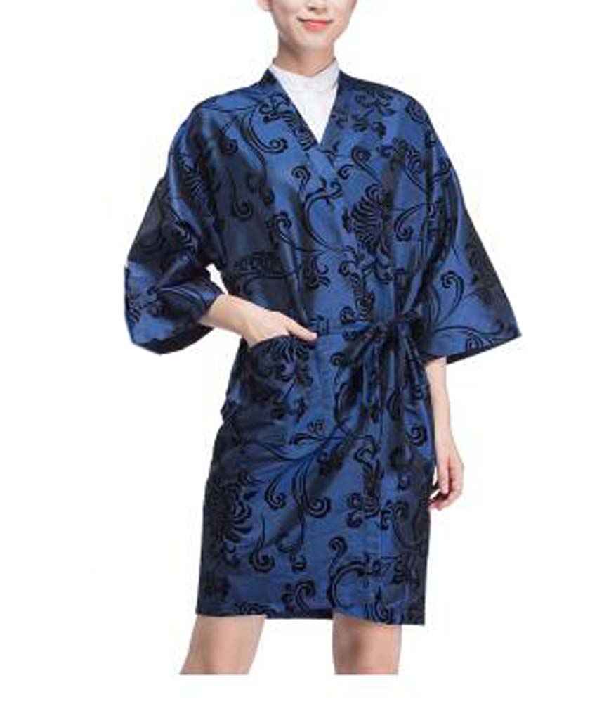 Gown Upscale Robes Beauty Salon Smock for Clients, Blue