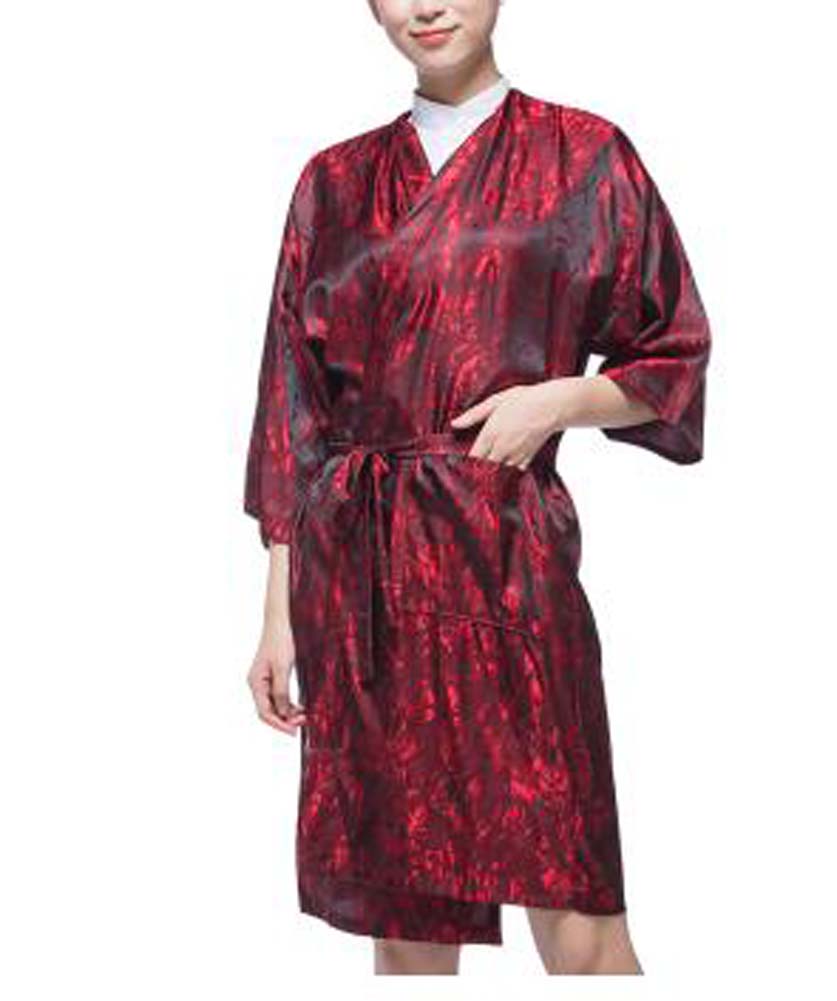 Gown Upscale Robes Beauty Salon Smock for Clients, Red