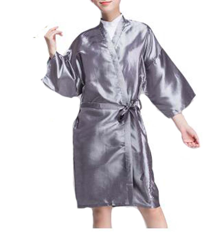 Gown Upscale Robes Beauty Salon Smock for Clients, Silver