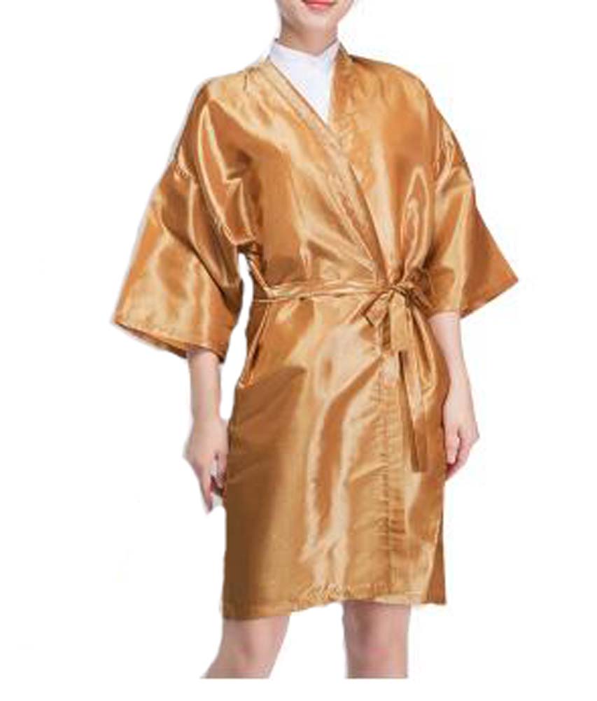 Gown Upscale Robes Beauty Salon Smock for Clients, Gold