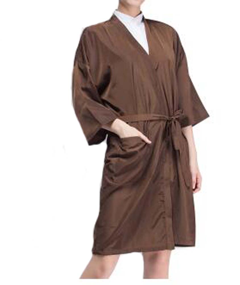 Gown Upscale Robes Beauty Salon Smock for Clients, Brown