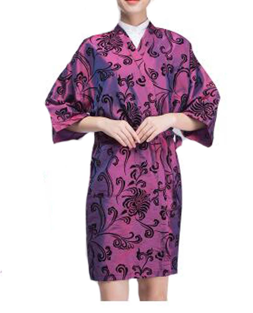 Gown Upscale Robes Beauty Salon Smock for Clients, Purple