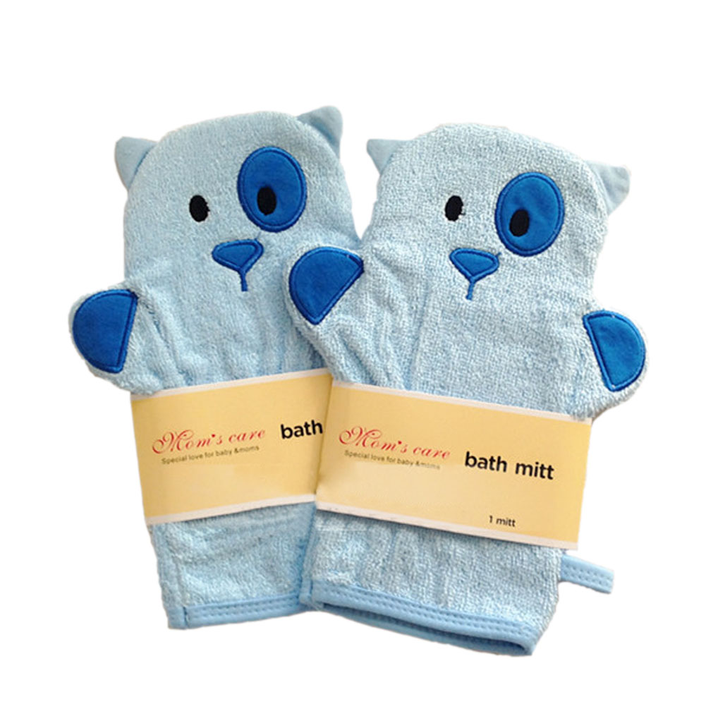 Picture of Panda Superstore PS-BEA11056511-YUKI01211 Durable Soft Cute Baby&#44; Kids Bath Sponge&#44; Mitt & Gloves&#44; Blue Dogs - Set of 2