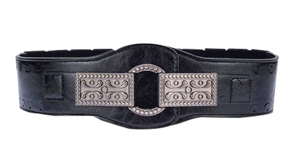 Picture of Panda Superstore PS-CLO2474940011-LILY01559 Womens Retro Carved Buckle Elastic Waist Closure Belts, Black