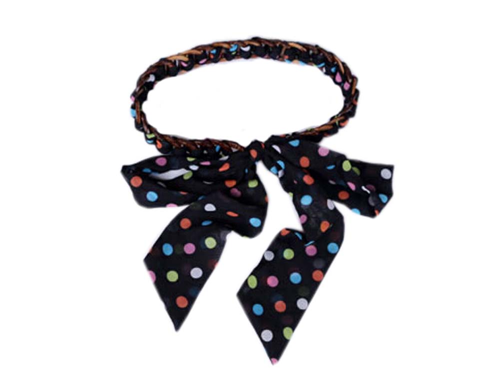 Picture of Panda Superstore PS-CLO2474940011-YAN00454 Womens Weave Multicolor Points Decoration Dress Skirt Accessories Belts