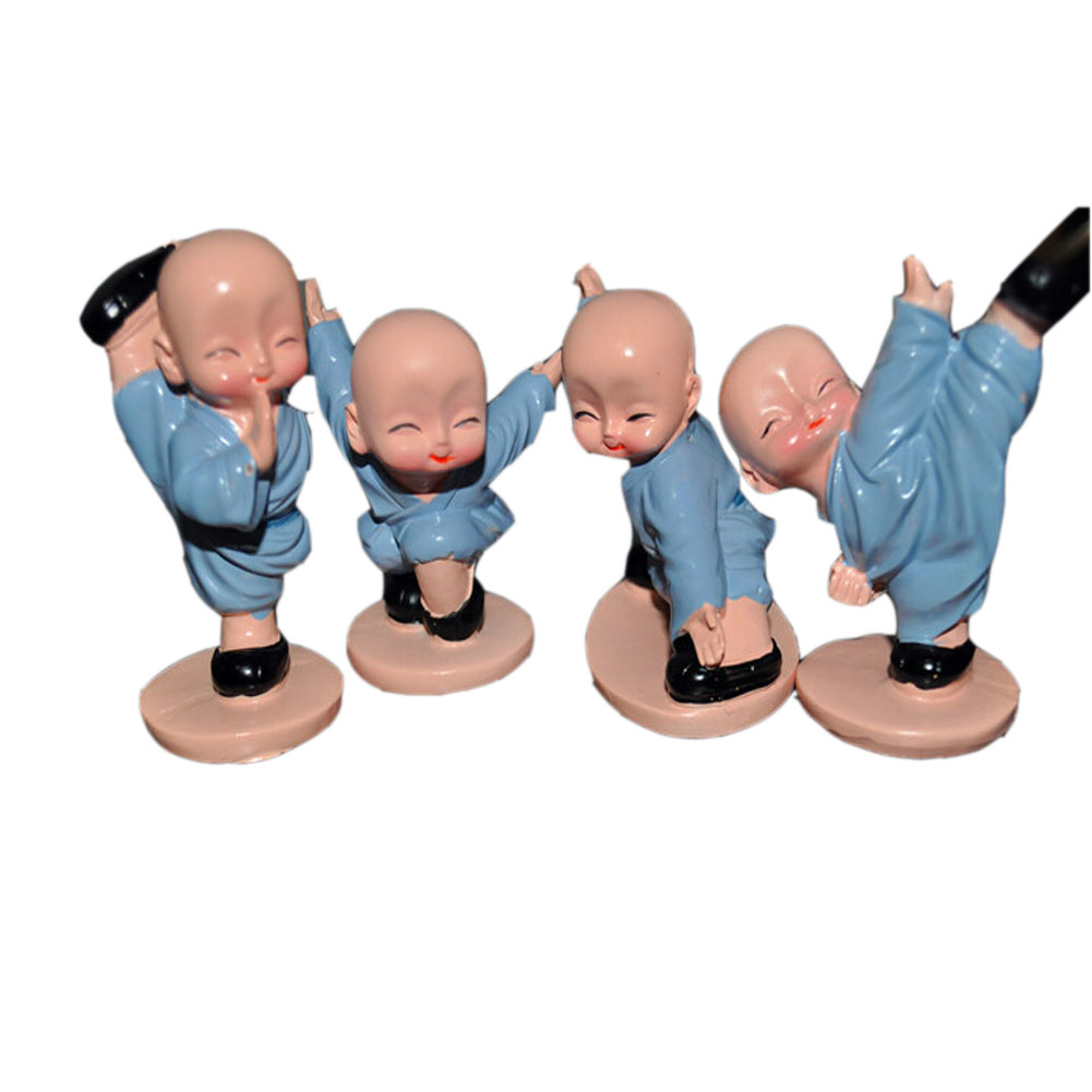 Picture of Panda Superstore PS-AUT15857501-JESSICA01391 2.7 in. Cute Smile Kungfu Little Monk Resin Car Decor Interior Ornaments&#44; 4 Piece