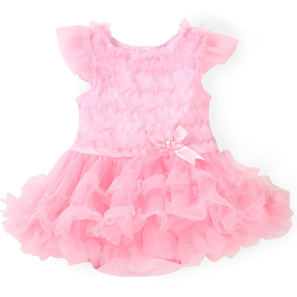 Beautiful Infant Lovely Girls Summer Princess Lace Dress, Pink - 6 to 9 Months