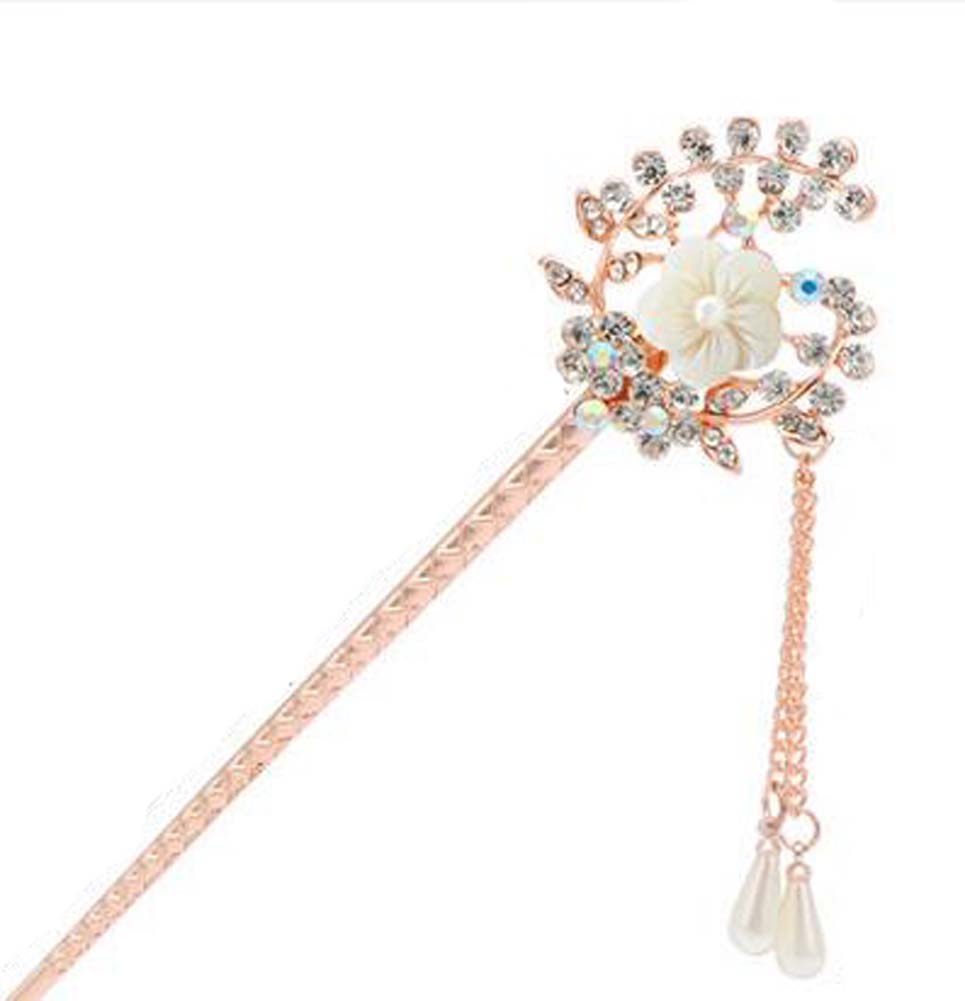 Picture of Panda Superstore PS-BEA11058091-YAN00752 Classical European Style Wheat Flower Metal Rhinestones Hairpin