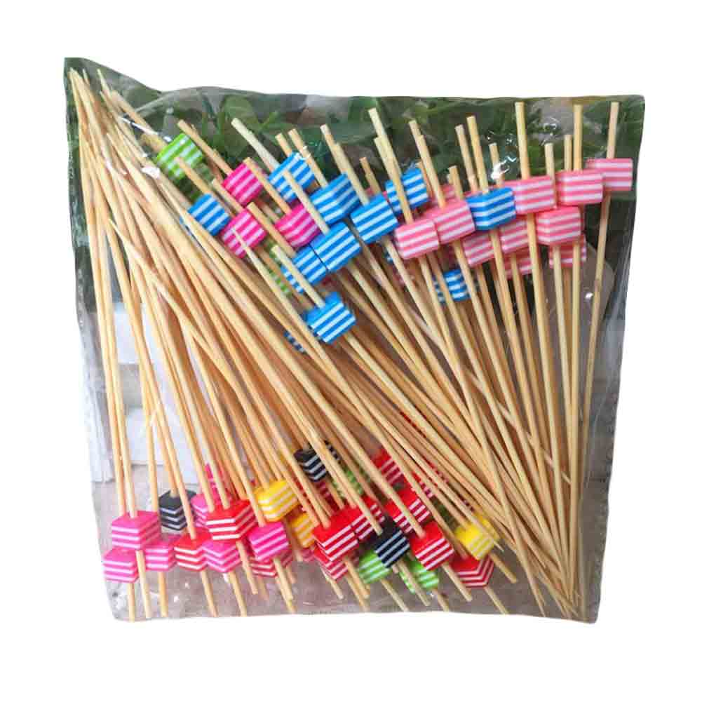 Disposable Bamboo Fruit Cocktail Picks - Square - 200 Piece