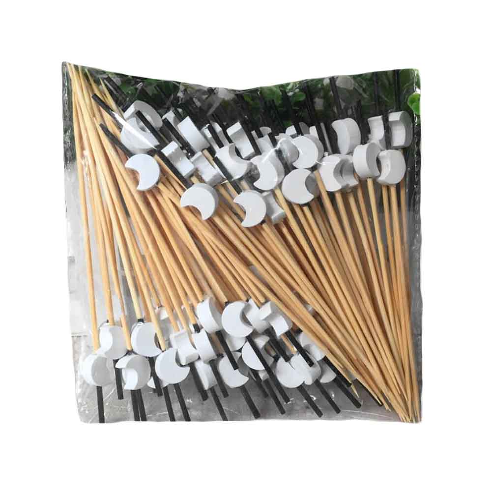 Disposable Bamboo Fruit Cocktail Picks - Moon - 200 Piece