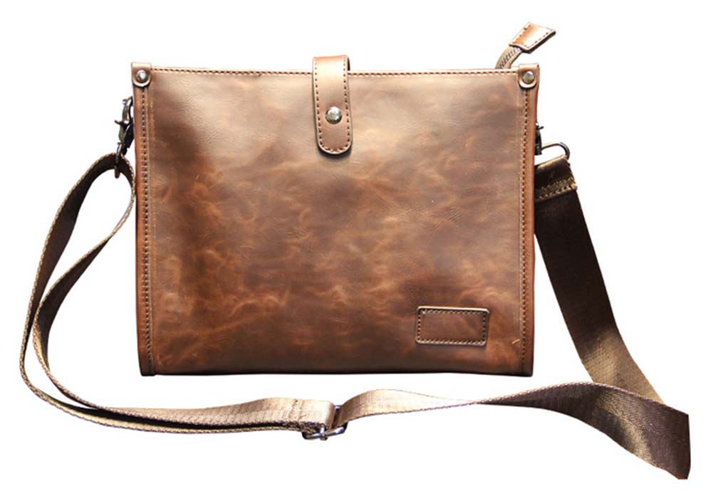 Mens Fashion Diagonal Pack Small Crust Ipad Casual Bag