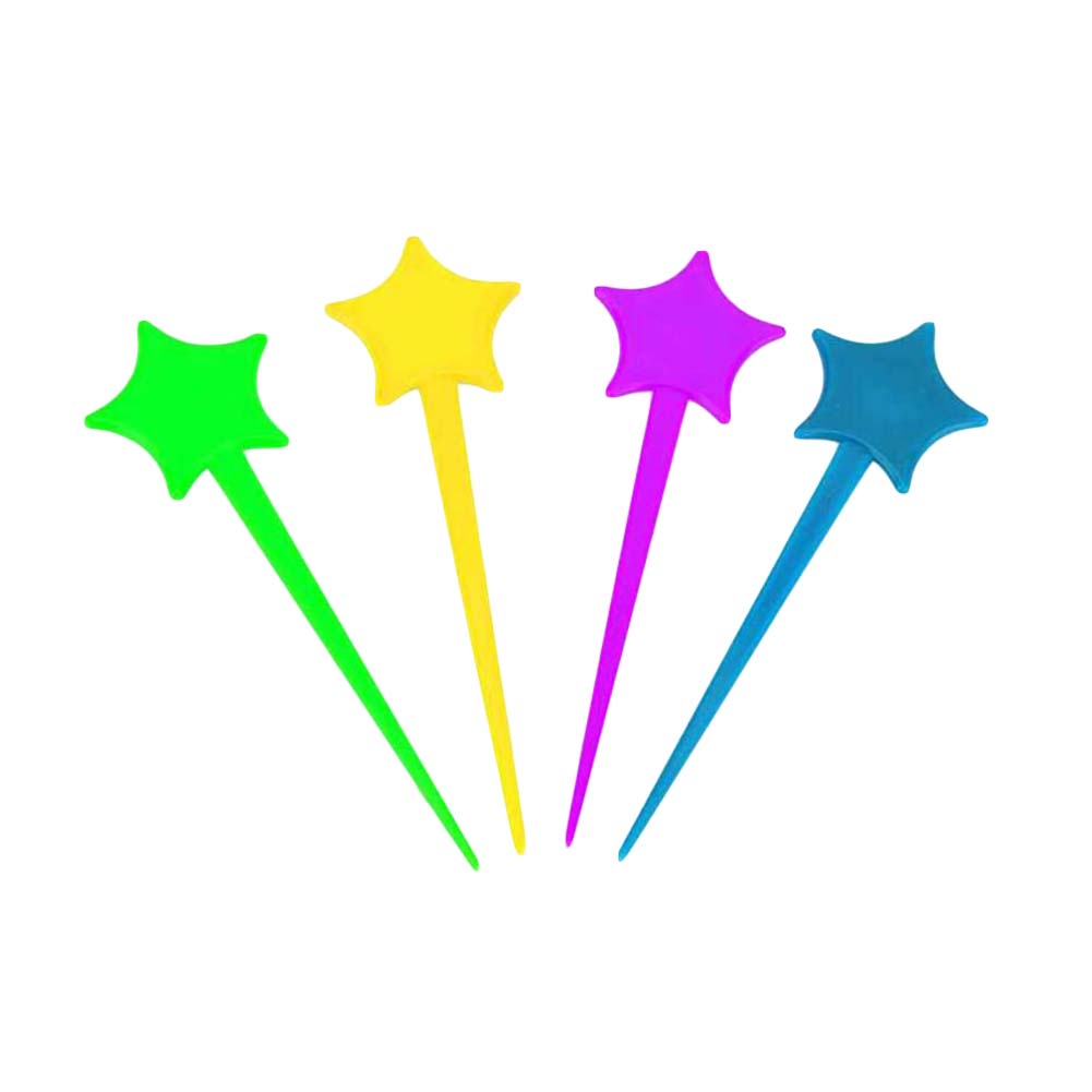 8 cm Disposable Plastic Fruit Cocktail Picks - Star - 450 Piece