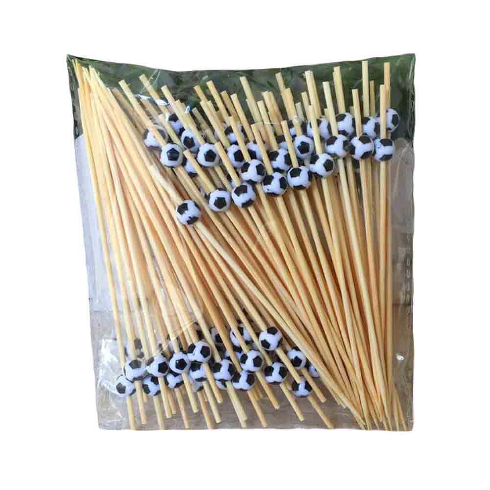 Disposable Bamboo Football Fruit Cocktail Picks - 200 Piece