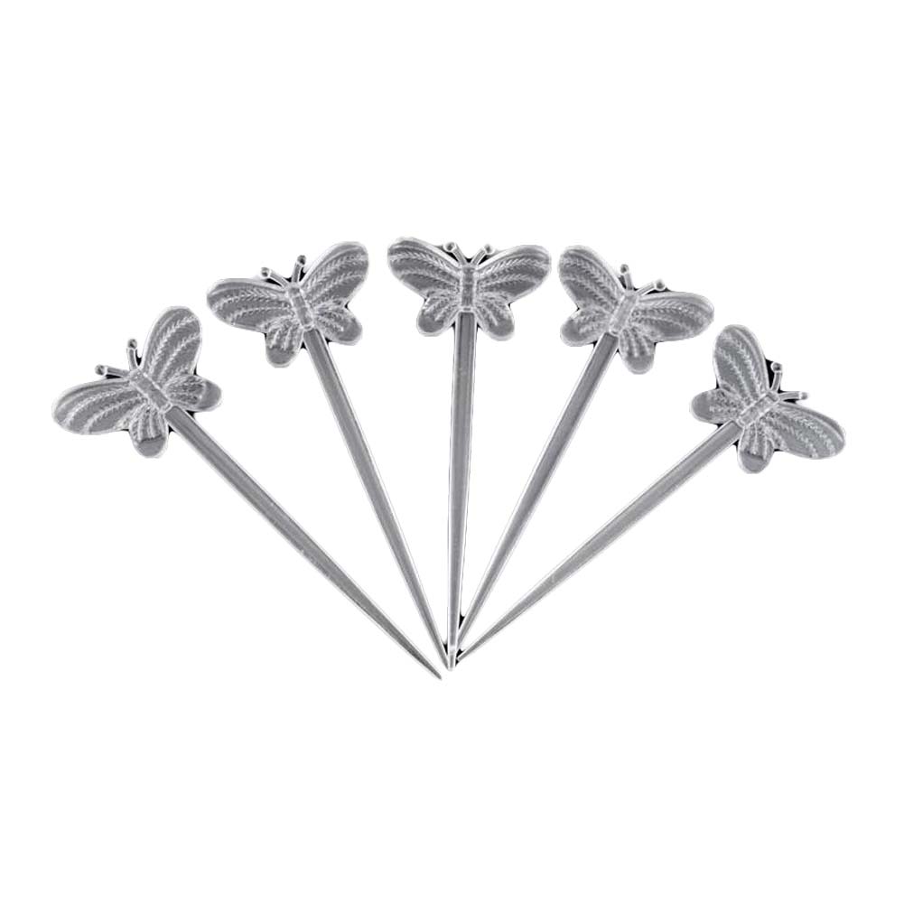 Disposable Clear Butterfly Plastic Cocktail Picks - 200 Piece