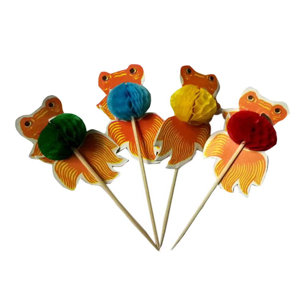 Disposable Goldfish Garlands Cocktail Picks - 98 Piece