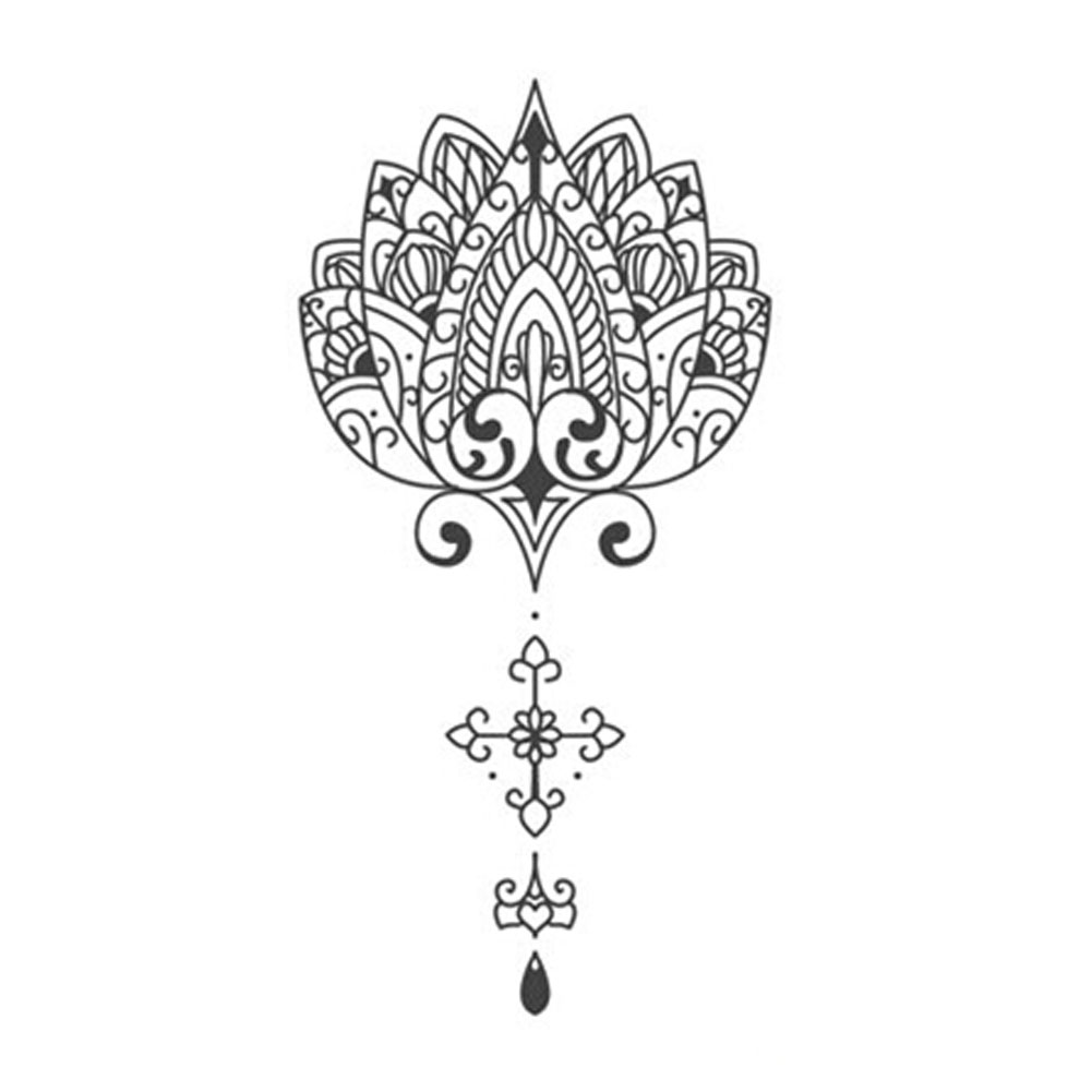 Picture of Panda Superstore PS-BEA6344642011-JESSICA00219 5.4 x 2.7 in. Cool Lotus Totem Watertight Fake Body Tattoo Stickers - Set of 2