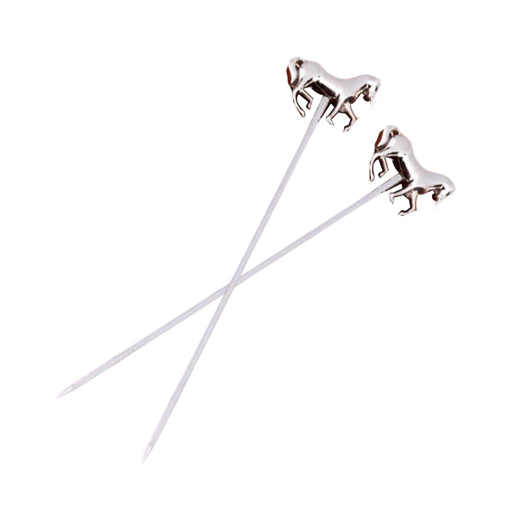 Stainless Steel Horse Cocktail Picks Bar Tool Swizzle Stick - 2 Piece