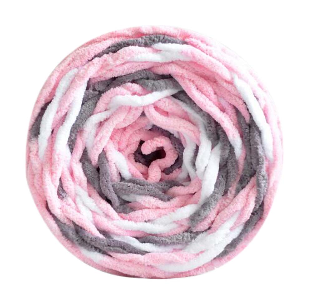 Picture of Panda Superstore PS-HOM262625011-YAN01786 Milk Cotton Hand-Woven Scarf Mixed Color Soft Yarns, Pink - Set of 3