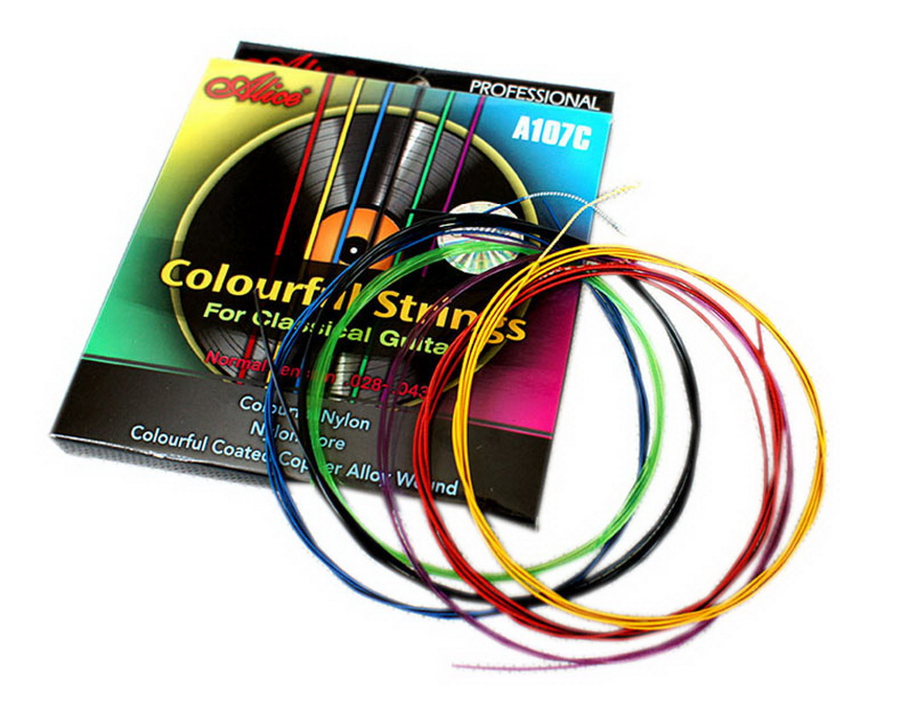 PS-MUS486149011-EMILY02036 Colourful Coated Nylon Classical Guitar Strings - Set of 2 -  Panda Superstore