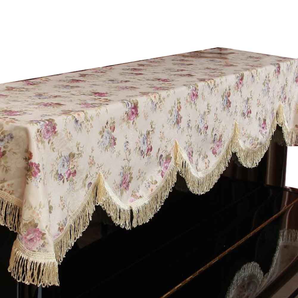 Dustproof Upright Simple Cotton Floral Piano Dust Cover