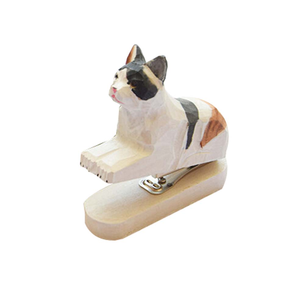 Creative Gifts Mini Portable Desk Stapler, White - Cat