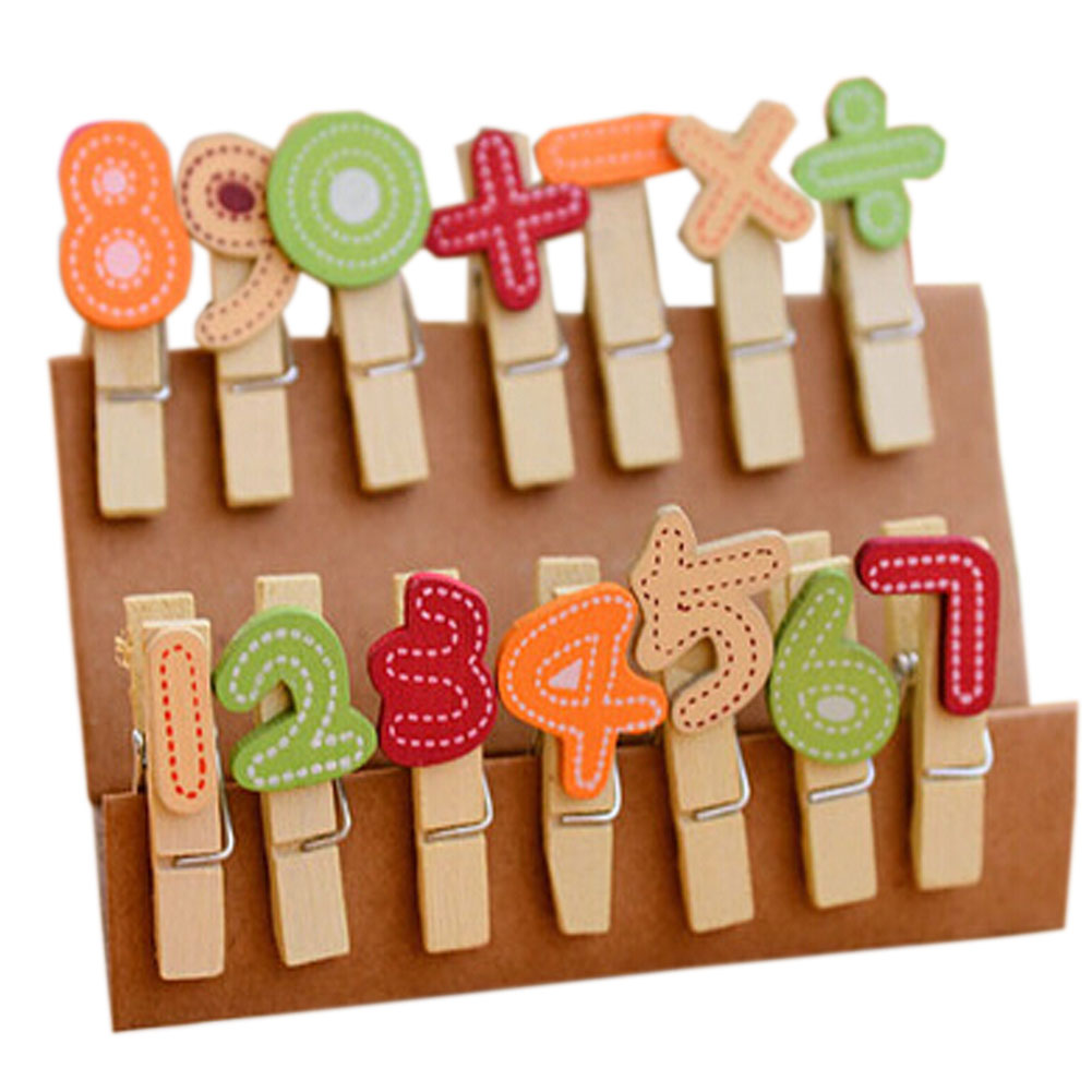 Zakka Retro Numbers Series Wooden Binder Clip