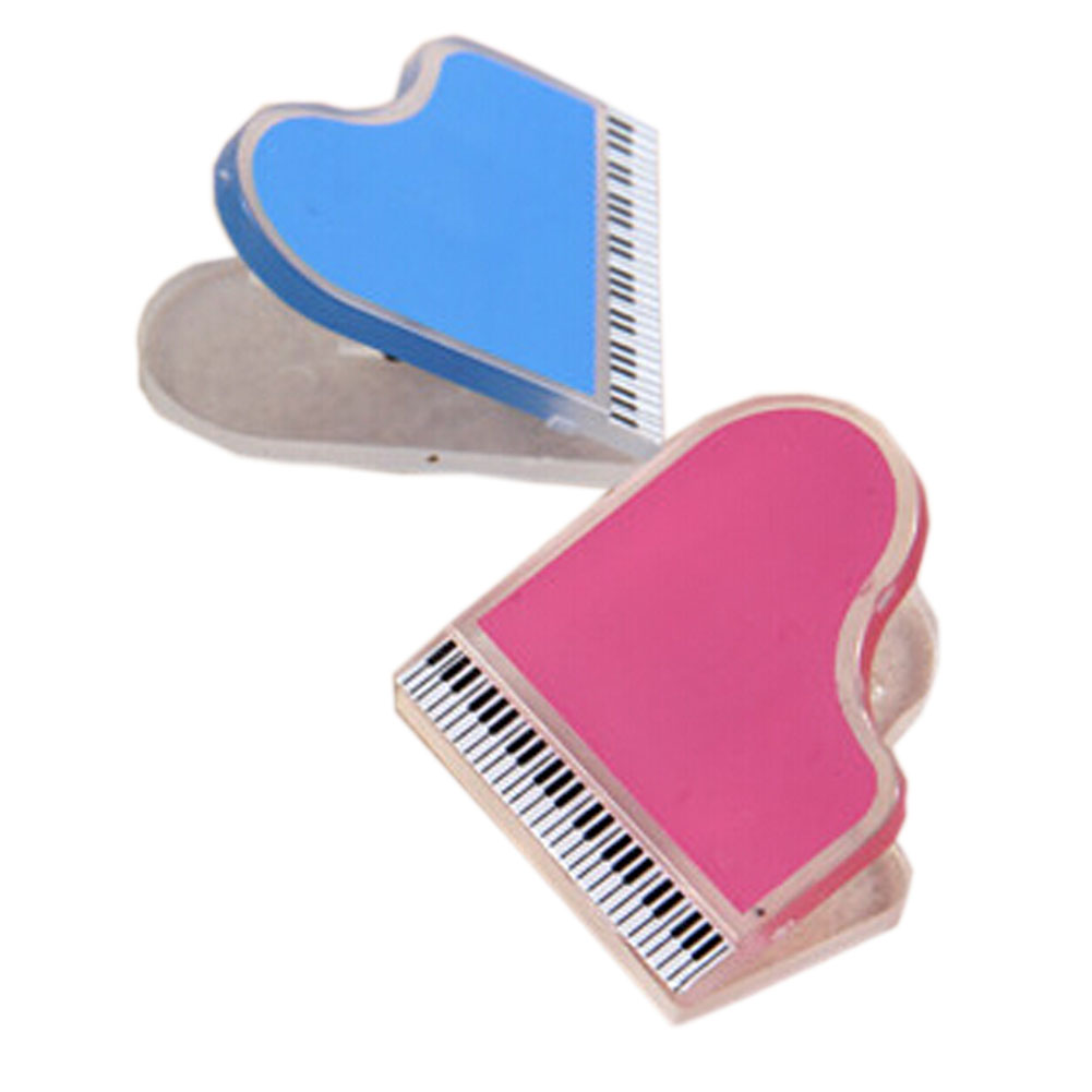Delicate Piano Plastic Binder Clips, Pink & Blue - Set of 2