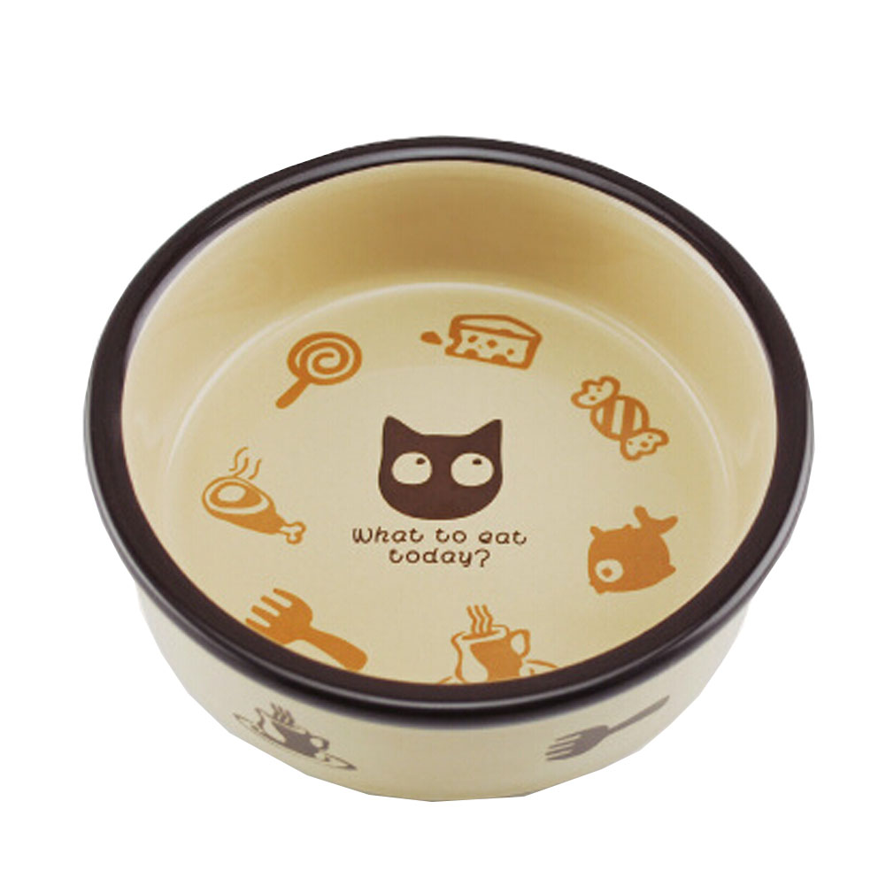 Picture of Panda Superstore PS-PET2975261011-JENNY01087 5 in. Lovely Cartoon Circular Ceramic Cat Food Bowl - 12.5 x 4 cm