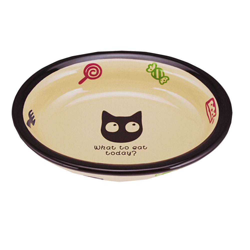 Picture of Panda Superstore PS-PET2975261011-JENNY01088 6.5 in. Lovely Cartoon Ellipse Ceramic Cat Food Bowl - 16.5 x 3.5 cm