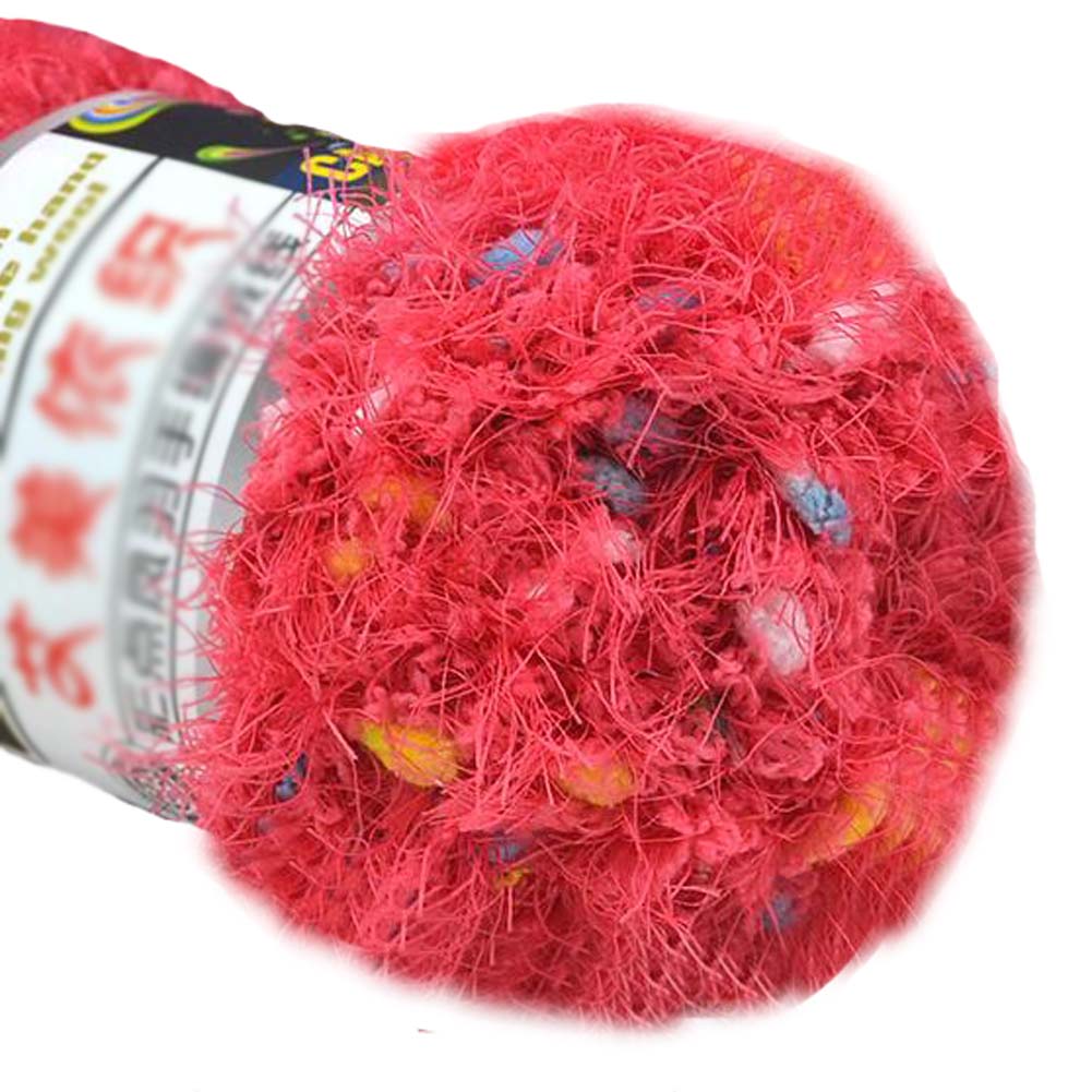 Picture of Panda Superstore PS-HOM262625011-YAN01803 Knitted Hairball Hand-Woven Scarf Soft Yarns, Rose Red - Set of 3