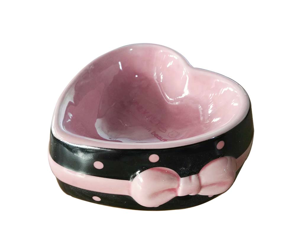 Picture of Panda Superstore PS-PET2975261011-JENNY01093 5 in. Lovely Pink Bow Ceramic Cat Food Bowl - 12.8 x 12.8 x 5 cm