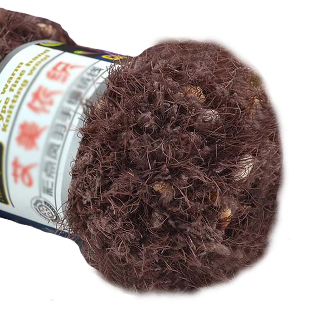 Picture of Panda Superstore PS-HOM262625011-YAN01804 Knitted Hairball Hand-Woven Scarf Soft Yarns, Brown - Set of 3