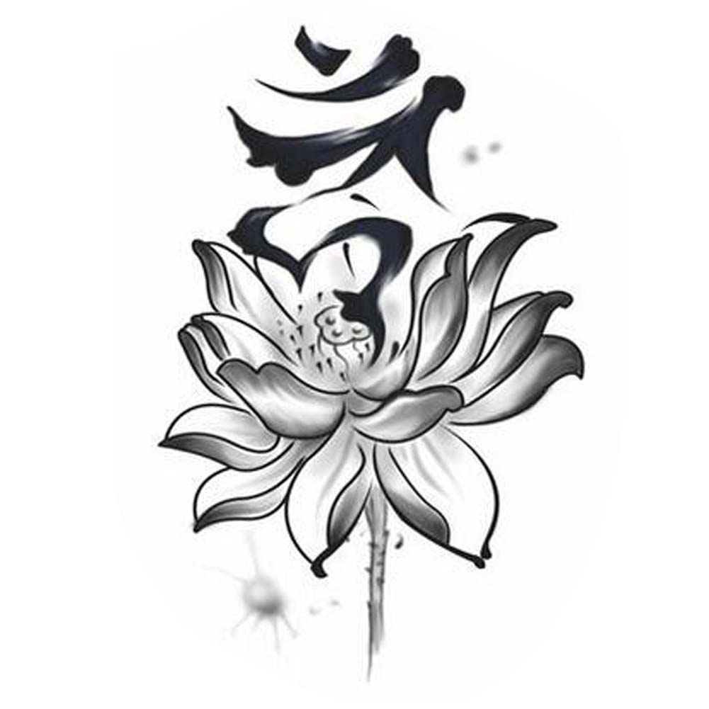 Picture of Panda Superstore PS-BEA6344642011-SUE01287 Temporary Lotus Pattern Fake Body Fashion Tattoos Stickers