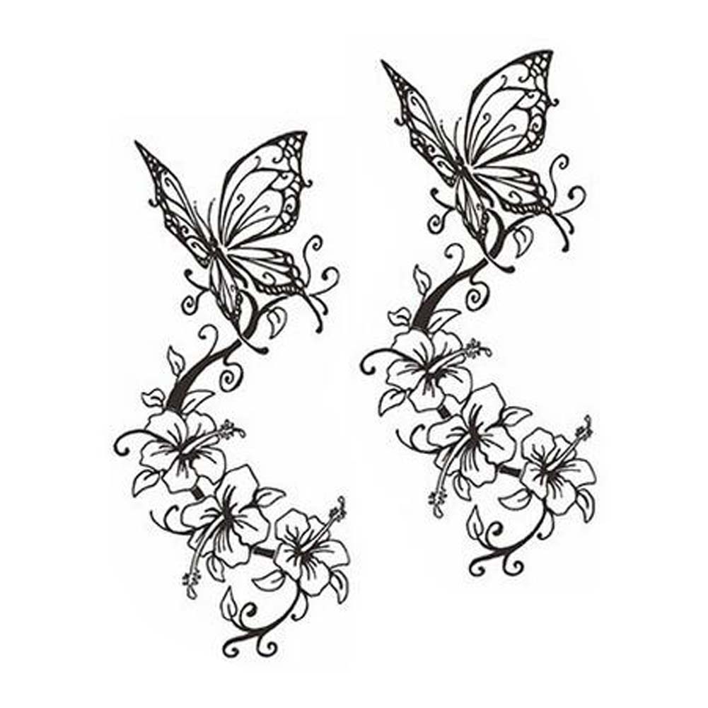 Picture of Panda Superstore PS-BEA6344642011-SUE01293 Butterfly Fashion Design Unisex Fake Body Tattoos Stickers, Black