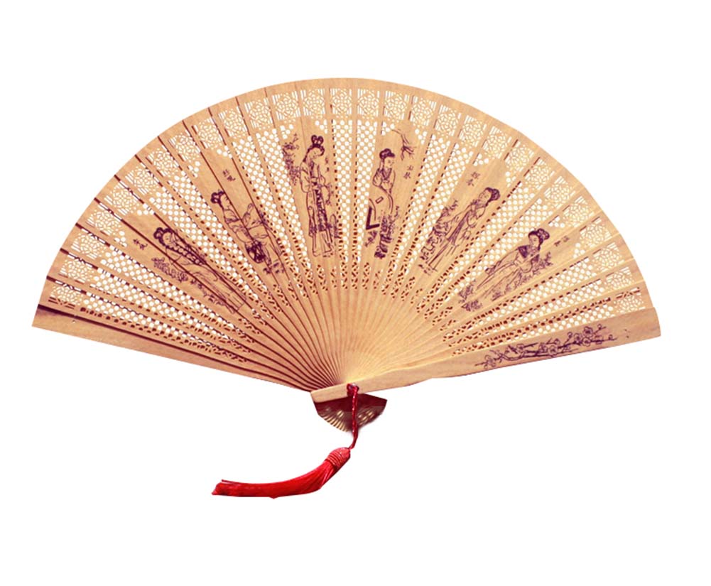 Chinese Hand Held Wooden Folding Fans