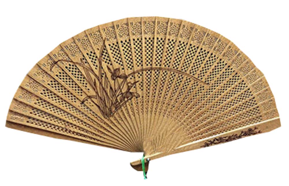 Chinese Hand Held Wooden Folding Fans